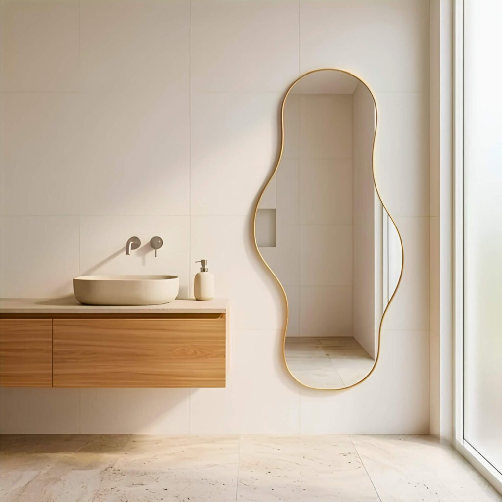 Espejo Afrodita decorativo vertical para baño o dormitorio moderno