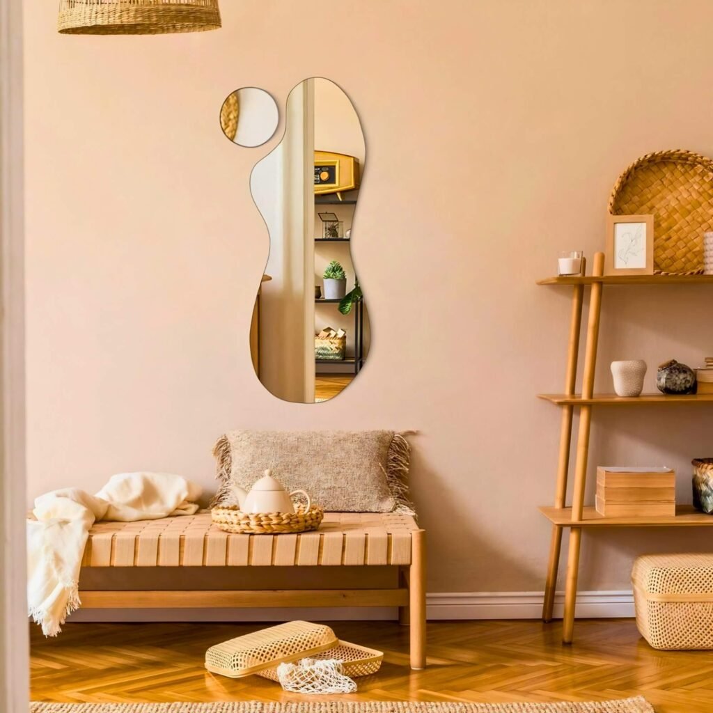 Espejo Rossi asimétrico de diseño moderno para living y recibidor