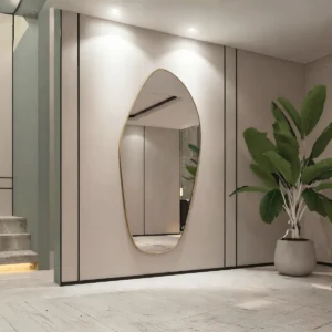 Espejo asimétrico de pared con marco PVC estándar oro