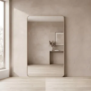 Espejo rectangular con marco PVC estándar beige
