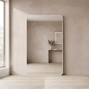 Espejo rectangular con marco PVC estándar blanco