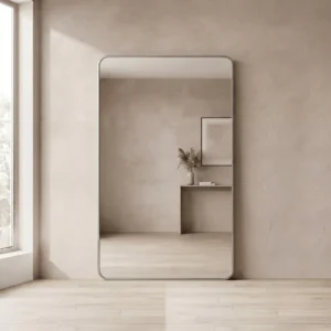 Espejo rectangular con marco PVC estándar plata