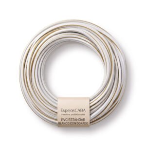 Burlete PVC estándar blanco con dorado en rollo – EspejosCABA