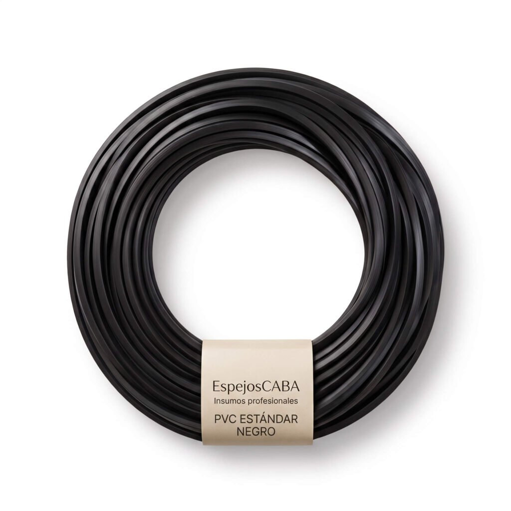 Burlete PVC estándar negro en rollo – EspejosCABA