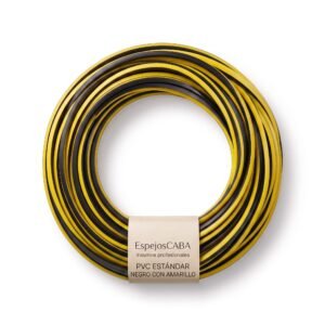 Burlete PVC estándar negro con amarillo en rollo – EspejosCABA