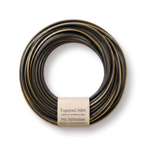 Burlete PVC estándar negro con dorado en rollo – EspejosCABA