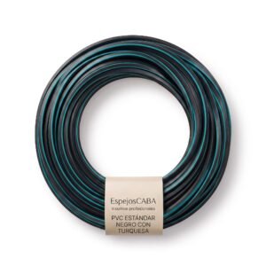 Burlete PVC estándar negro con turquesa en rollo – EspejosCABA